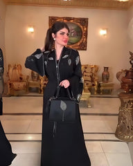 Black Premium Bridal abaya with dupatta