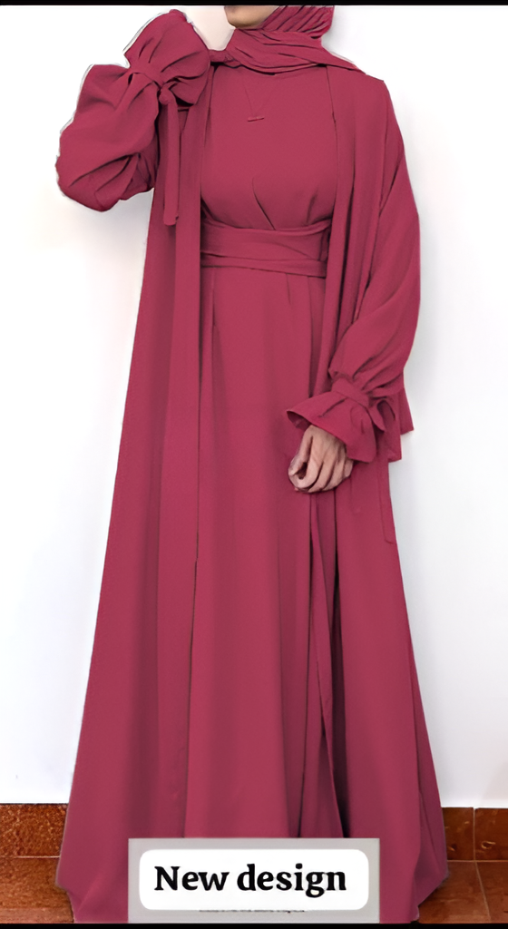 Sleeve Less Inner Abaya With Belt Sleeve With Dupatta