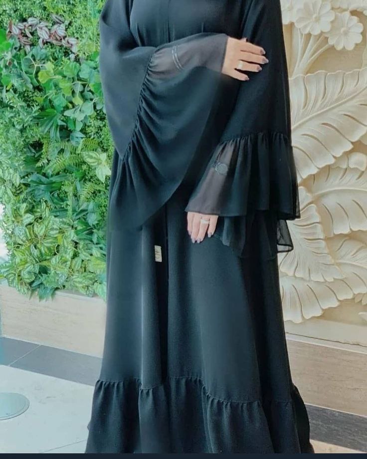 Beatiful Double Sleeves Party Wear Abaya