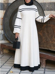 Umrah Special Heavy Chiffon Abaya With Black Stripes