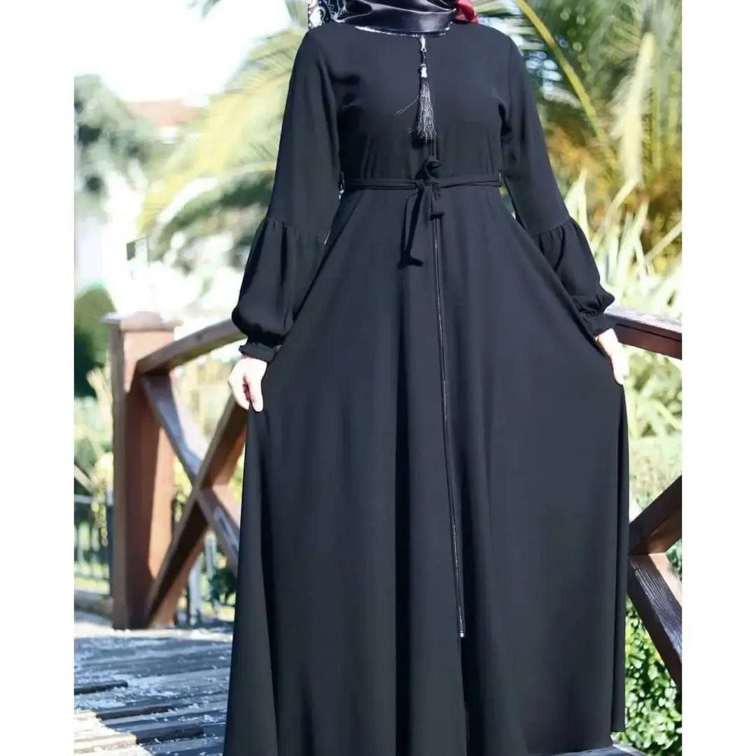 Exclusive Black Modest Frills Abaya