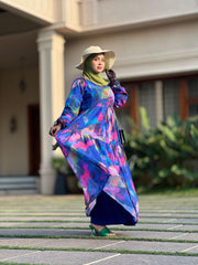 Beautiful Colour Full Spring Occasional Wear Abaya