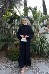 Black Gorjet Pumpum Dots Occasional Wear Abaya