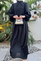 Black Gorjet Pumpum Dots Occasional Wear Abaya