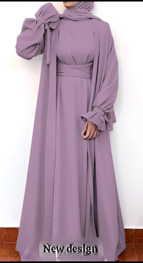 Sleeve Less Inner Abaya With Belt Sleeve With Dupatta